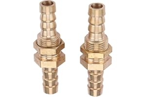 WALFRONT 2 Piezas de Manguera Barb Bulkhead Bulkhead Pipe Fitting Acoplador Conector de Acoplador Para Conexión de Tubería(8mm)
