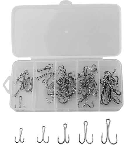 Lot De 50 Hameçons Doubles Acier Carbone Noir - Tailles 8# à 1#, Pour Pêche En Mer, Résistants à La Corrosion