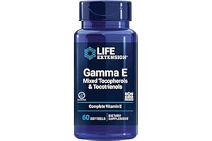 Life Extension, Gamma E, Mezcla de Tocoferoles y Tocotrienoles, 10mg, 60 Cápsulas blandas, Probado en Laboratorio, Sin Gluten, Sin Soja, No GMO