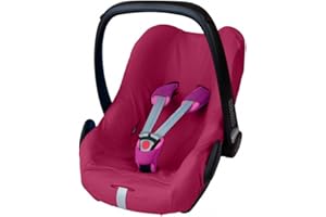 ByBoom – Rivestimento estivo per seggiolino, fodera in cotone 100%, per ovetto, seggiolino auto, p. es. per Maxi-Cosi CabrioFix, City, Pebble; Progettato in Germania, made in EU, colore: fucsia