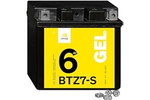 Denagi 50616 GEL BTZ7-S Motorradbatterie 12V 6Ah, Ersetzt YTZ7-S, wartungsfrei versiegelt vorgeladen