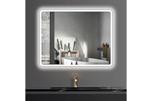 ‎BAKLON baklon Wandspiegel Badezimmerspiegel LED,Badspiegel mit Beleuchtung,90 x 70cm mit Touch Schalter und Beschlagfrei,IP65 Super Wasserdicht, 3 Farbtemperatur, IP65 energiesparend A++