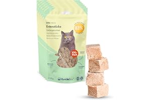 RumbleBox Friandises lyophilisées pour Chats – Pack XXL Morceaux de Canard 100%, Mono-protéine (1 ingrédient Naturel), sans céréales ni Sucre, Riches en protéines animales - 6 × 50 g