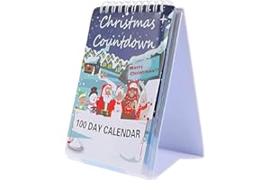 LONGGAOGAO 100 Day Christmas Countdown 2025,Christmas Countdown Calendar, Desktop Advent Calendar for Home Office Room Decor, Xmas Count Down Gift (Multicolor)
