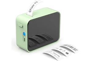 Pristar Label Maker Machine P15 Bluetooth Label Maker with Tape, USB Rechargeable Thermal Label Printer for iOS & Android Easy to Use Wireless Sticker Label Printer for Home Office School (Green)