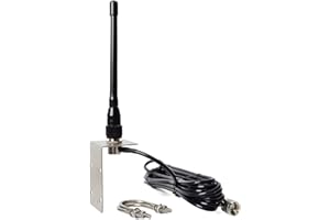 HYS VHF Marine Antenna Rubber Aerial with Bracket 5m RG58 Cable for VHF Mobile Marine Radios