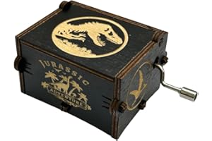 Meloditrunk Mini Caja de Música de Madera, Negro Cajas de Música de Manivela para Cumpleaños y Navidad, Antigua Artesanía de Decoración del Hogar para Niños La Familia, Los Amigos Regalos