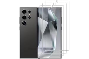 Vuciya Zestaw 3 folii ochronnych na ekrany, kompatybilne z Samsung Galaxy S24 Ultra, szkło pancerne, rozpoznawanie odcisków palców, twardość 9H, ochrona przed zarysowaniami, pęcherzykami, do Samsung