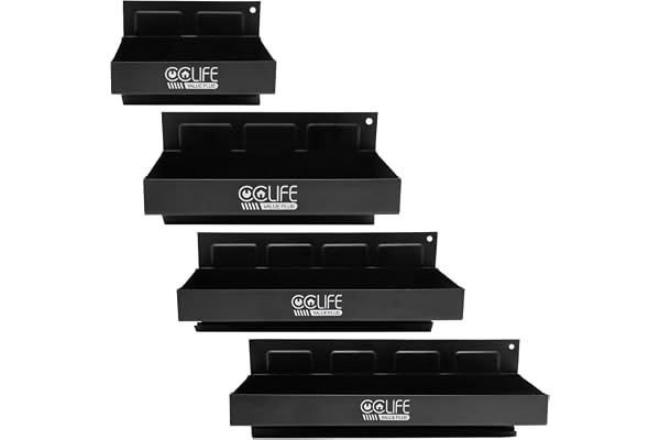 CCLIFE Lot de 4 étagères magnétiques pour Atelier - Longueur : 150-210-270-310 mm