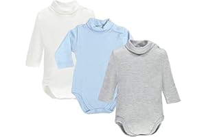 Ellepi Body Lupetto Manga Larga Caliente Algodón Recién Nacido Cuello Alto Niña Niño Meses Años Blanco Crema Rojo Azul Gris Negro Azul