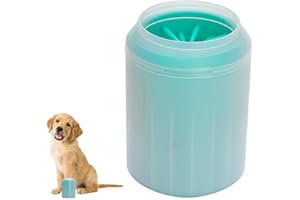 TOWEAR Dog Paw Cleaner, Dog Cat Puppy Pet Paw Cleaner, Portable Detachable Silicone Pet Cleaning Brush Cup, Dog Foot Washer for Dog Cat Massage Grooming Dirty Claws (M, Green)