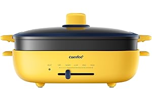 COMFEE' COMFEE Griglia Multifunzione MC-DH3020A2, Padella Elettrica, 1300W, Giallo
