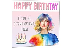 PURPLE FOX Kartka urodzinowa dla kobiet - It's Me Hi - kartka urodzinowa Taylor dla mamy siostry cioci nastolatki dziewczyny siostrzenicy córki