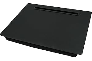 ‎PRIMOLIVING PrimoLiving Knietablett mit Tablet-Halterung - 40x30x5 cm – Tablett als Laptop-Notebook-Unterlage – Sofa oder Bett-Tablett in schwarz