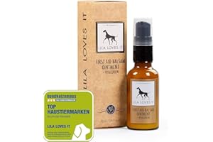 Pommade cicatrisante pour chiens - baume naturel, à l'aloe vera et aux huiles végétales, régénère et soulage les démangeaisons, avec hyaluron et zinc, BAUME FIRST AID de LILA LOVES IT, 30 ml