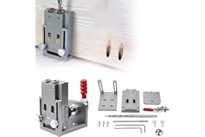 Kit de Gabarit de Trou de Poche 6/8/10/15mm,CEIEVER Kit de Guide de Forage à Bois 4 en 1 Gabarit De Percage Oblique Aluminium 6061 Localisateur de perforateur à Bois Pour le travail du bois et DIY (3)