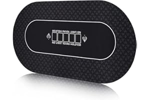 FURUISEN Pokermatte, 180 x 90 cm, professionell, Texas Holdem Pokermatte, 10 Spieler, tragbar, aus Gummi, Pokerplatte, rutschfest, Pokertisch, Tragetasche inklusive (schwarz)