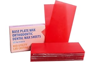LA MIERE 20PCS Dental Base Plate Wax - Molding Casting Wax Sheet Denture Utility Bite Casting Sheets, Modeling Filling Laboratory Supply Lab Dentist Auxiliary Material