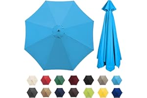 IRUGS Universal Umbrella Replacement Cloth 6 Arms/8 Arms，Patio Umbrella Cover Cloth ，Replacement Parasol Canopy，2.7 M/3.0M，Parasol Umbrella Replacement Cover (Canopy Only) ( Color : Lake blue , Size : 6 Rib