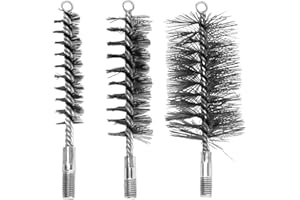 Hérisson Ramonage, Afenau 3 pièces Kit de Ramonage, 30/50/80mm Kit Ramonage Cheminée, Acier Inoxydable Kit de Ramonage Flexible, Brosses pour Tuyau de Poêle, Brosses Métalliques