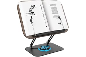 Gwezmxs Atril para Libros,Soporte Libros Leer, Atril para Estudiar, 360° Ajustable Madera, Plegable Atril Lectura, Book Stand Holder