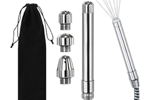 cakefly Shower Enema Douche Kit - 3 Aluminum Handheld Shower Heads, Portable Cleaning System for Men & Women with Velvet Carry Bag