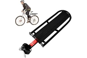 AZONELIFE Portaequipajes para Bicicletas Universal, Portabultos Bicicleta Trasero de Aleación de Aluminio, Estante Equipaje Retráctil MTB, Parrilla Bicicleta con Liberación Rápida, Carga Máxima de 10 kg/22 Lbs