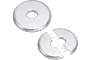 PATIKIL Flangia Divisa a Parete, 16,5mm Copriforo con Piastra Autoadesiva Rotonda ABS Copri Tubi Termosifoni Copertura per Decorazione Rubinetto Tubo Acqua Bagno Cucina, 2 Pezzi, Argento