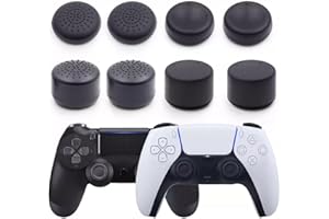 Smalala CQC & FPS Daumengriffe, Joystick-Kappen, Analog-Stick-Griffe für Playstation 5 (PS5), Playstation 4 (PS4), Nintendo Switch Pro, Xbox One und Xbox Series X Controller, Schwarz, 4 Paar (8 Stück)