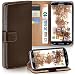 Produktbild Samsung Galaxy S3 Hülle Dunkel-Braun mit Karten-Fach [OneFlow 360° Book Klapp-Hülle] Handytasche Kunst-Leder Handyhülle für Samsung Galaxy S3 / S III Neo Case Flip Cover Schutzhülle Tasche