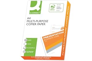 Papel de copia Q-CONNECT KF17215 para impresora / DIN A4, 80 g/m² / 1 x 500 hojas / Calidad C / Para oficina en casa y en el hogar