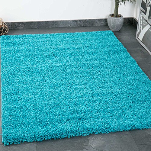 Vimoda Prime Shaggy Teppich Farbe Turkis Hochflor Langflor
