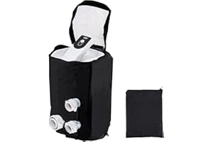 NQEUEPN Pokrowiec na Pompe Podgrzewacza Wanny z Hydromasazem, Wodoodporny Pokrowiec na Pompe Podgrzewacza Spa Tkanina Oxford 600D Pasuje do Wielu Marek Tylko Pokrowiec (Czarny)