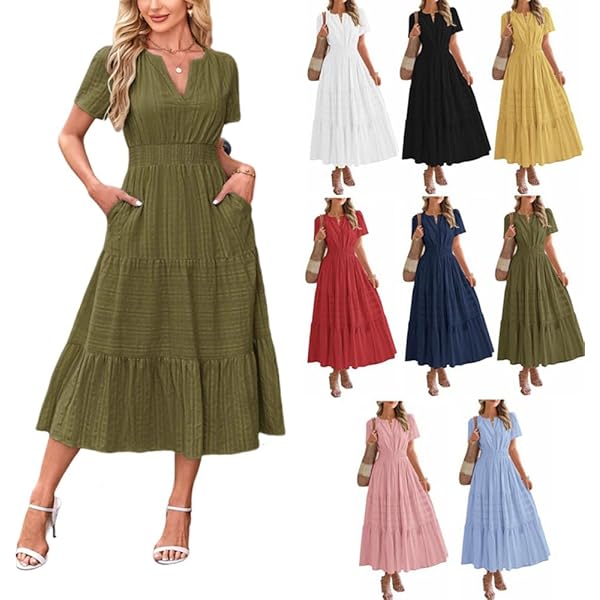 Gestreiftes Hemdkleid Mit Schnürung - 3/4 Ärmel & Revers Für Damen