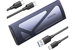 UGREEN M.2 NVMe SSD Enclosure, 10Gbps Aluminum NVMe Enclosure, Tool-Free M2 SSD Caddy with USB 3.2 Gen2 Supports UASP & TRIM for M and M&B Keys Size in 2230/2242 /2260/2280 SSDs