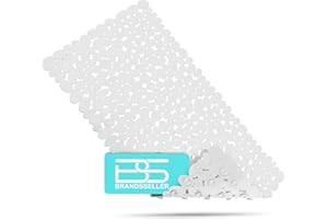 BRANDSSELLER-Tappetino per Vasca da Bagno Antiscivolo in Effetto Pietra Bianco 70x35cm