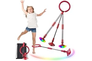 SHENGO Swing Wheel mit Lichtrad, Kinder Blinkender Springring Fußkreisel, Faltbare Glühender Springender Ball, lustiges Spielzeug für Kinder und Erwachsene, Outdoor-Hüpfspiel