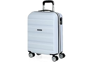 ITACA - Maleta Cabina. Maletas de Viaje Cabina 55x40x20. Maleta de Cabina. Trolley Cabina, Maleta 55x40x20. Maletas de Cabina con Candado de Combinación. T71650, Blanco