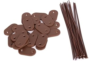 ANBOR ZEST Lot de 104 pièces - Fixations PVC pour Brise-Vue et Canisse, Résistant aux Intempéries - Clips de Montage et Attaches de Câble pour Plaques - Jardin & Balcon (Marron)