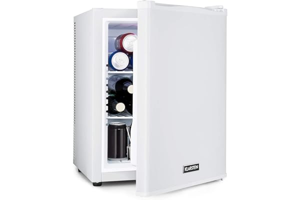 KLARSTEIN Nevera Pequeña para Habitación, Mini Nevera Comida, Bebidas, Cerveza, Cosméticos, Frigirificos Pequeños con Iluminación Interior, Neveras Pequeñas 40L Estante Regulable, Silenciosa