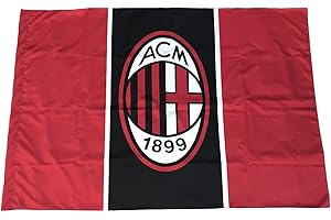 CALCIOGADGETS Bandiera Milan Ufficiale Grande Rossonera cm. 97 x 143 Logo 1899 per Tifoso Milanista BGMILOG1899-97X143