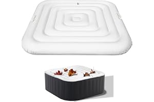 128 cm uppblåsbart lock bubbelpool, kvadratiskt uppblåsbart skydd spa uppblåsbart med två handtag deflationsventil vindtätt r