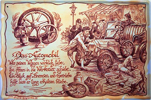 Beruf Automobil KFZ Schlosser Autoschlosser Blechschild Schild Blech Metall Metal Tin Sign 20 x 30 cm
