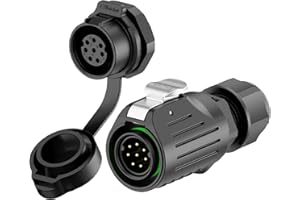 E-WeiChat EW-LP16 - Conector industrial aeronáutico IP68 PBT circular M16 2-9 polos toma roscada (8 polos)