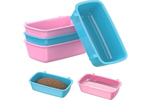 Pawfly 6 Pcs Cage Cups Hanging Plastic Bird Cage Feeders with Hooks 296 ml Rabbit Feeders for Cages Rabbit Food Bowls Waterers Bunny Cage Feeding Dishes Coop Cups for Pets Parrots Hamsters Guinea Pigs