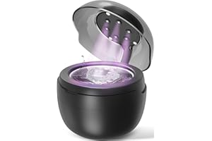 Klarsonic Limpiador Ultrasonidos, 50.000 Hz Limpiador Ferula Dental, 250 ml Ultrasonidos Limpieza, Ultrasonic Cleaner con 6 Lámparas UV para Retenedor, Fundas, Retainer, Dientes Postizos, Plata Joyas