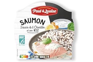 Paul & Louise Saumon sauce à l'oseille et son riz 300g - Prêt en 2 min - 100% Poisson certifié ASC