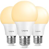 Lepro E27 LED Bulb, Warm Light 2700K 8.5W 806lm, Pack of 3 | Equivalent to 60W Conventional Bulb, Beam Angle 180&deg;, Energy Sav