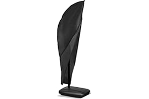 ASANMU Housse de Protection pour Parasol, Couverture de Parasol Imperméable pour Protection de Parasol Contre Poussière/UV/Intempéries 265x50x70x40cm pour Salon Jardin Extérieur, avec Sac de Rangement