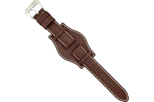 Bison Bund-typ graverade läderklockarmband 18 mm 20 mm 22 mm 24 mm Ref 386